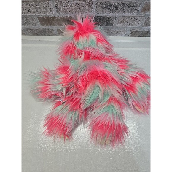 Aurora Pink Teal Striped Sloth Unicorn Plush Fuzzy Stuffed Animal Soft Toy 15" - Picture 6 of 9